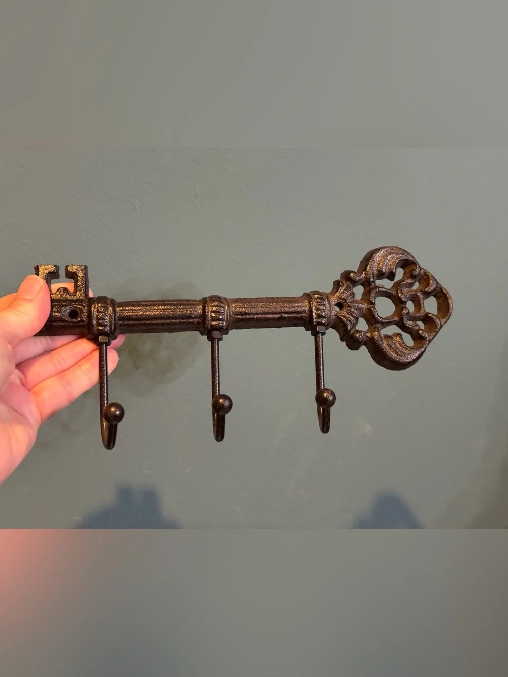Decorative Black Cast Iron Key Wall Hook Rack - 4 Hooks